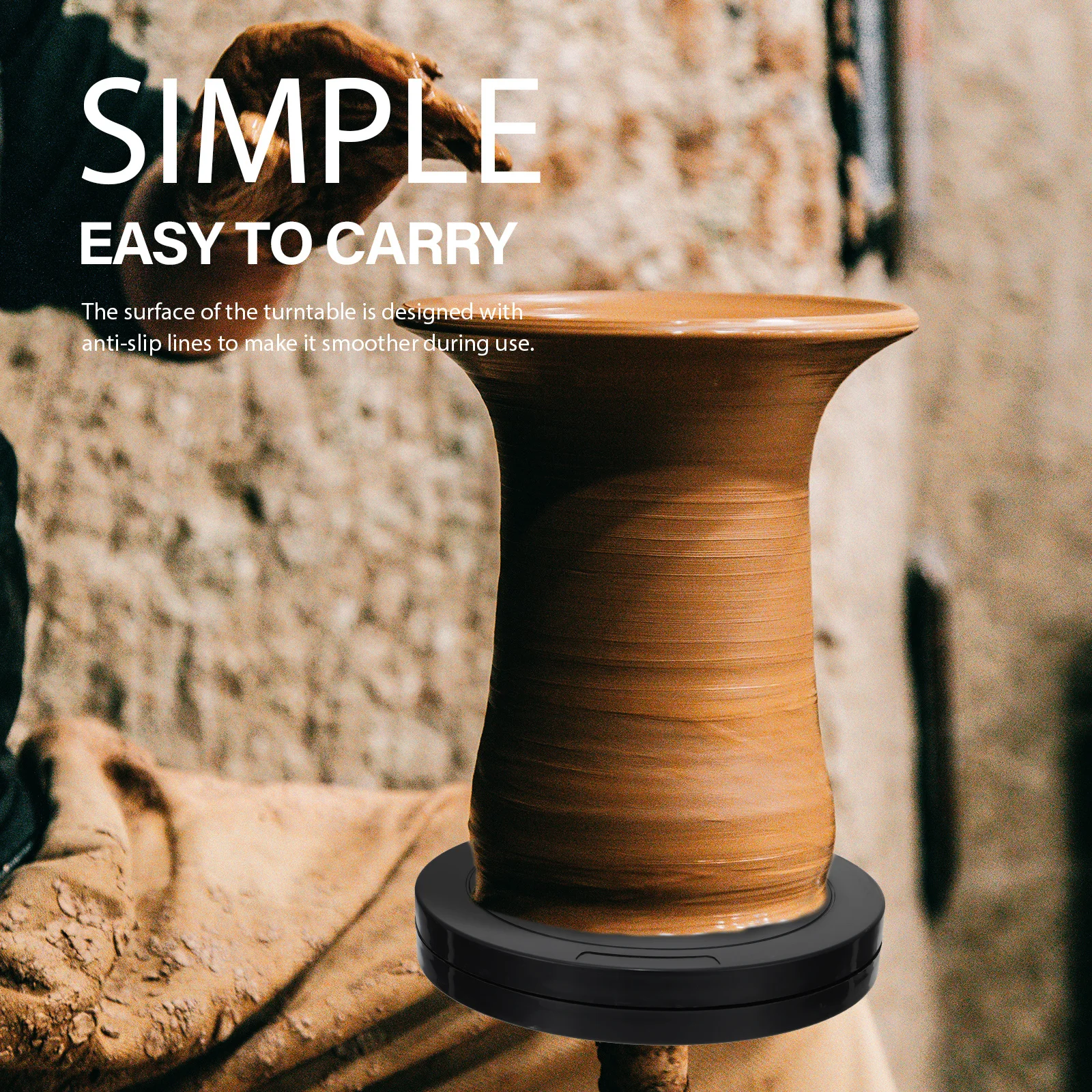 أداة نحت الطين الدوارة للفخار البلاستيكي سميكة 360 درجة محمل دوار لنمذجة السيراميك متين وناعم