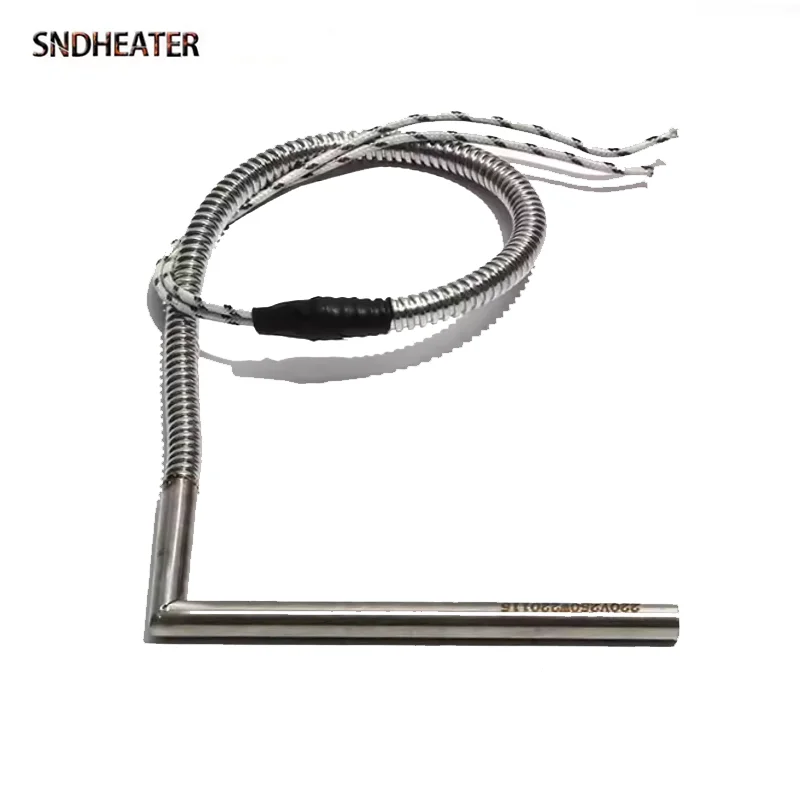 SNDHEATER 2PCS Cartridge Corner Heating Element Right Angle L Shape Electric Air Heater Rod for Mold Heating 50/100/150/200MM