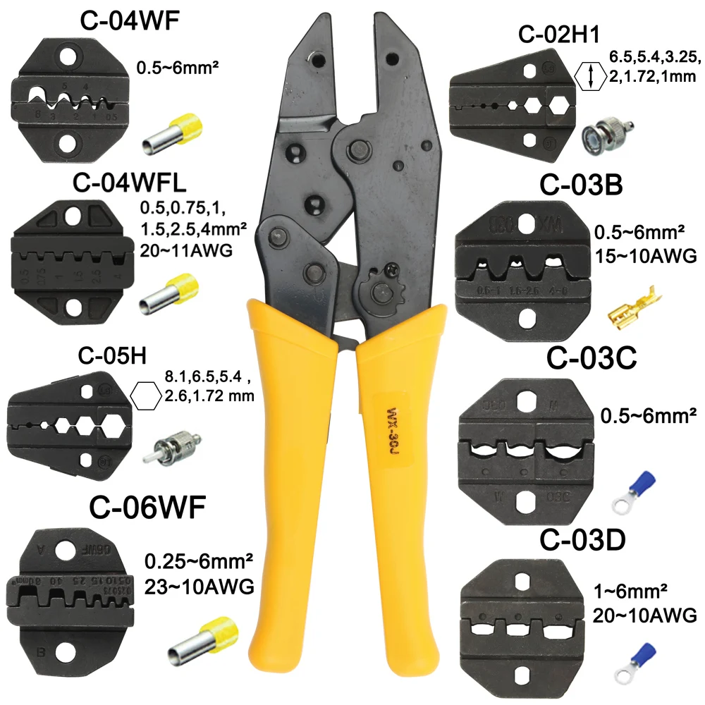 C06WF C10 C30J C35WF C6GB C07FL C456 C1016 DieชุดสำหรับC CRIMPING PILER DieชุดPlierโมดูลขากรรไกร