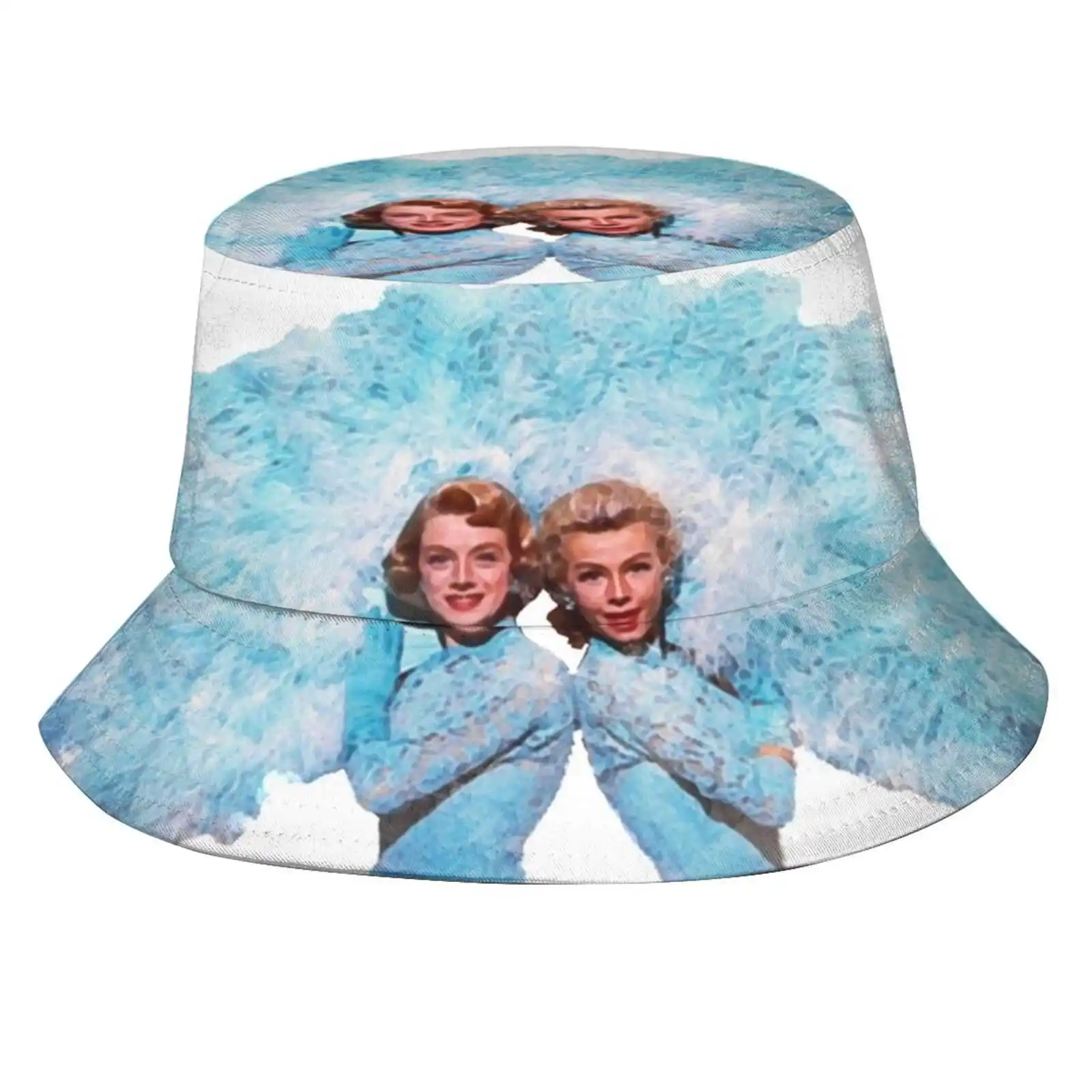 Sisters - Watercolor Pattern Design Printed Travel Bucket Hats Old Rosemary Clooney White Christmas Vera Ellen Haynes Judy Hayne