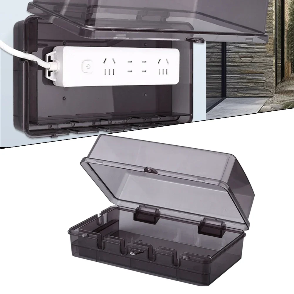 

Outdoor Power Strip Box Outdoor Socket Outdoor ABS Material 6 Outlets Design Quick Drainage For Power Strips Black