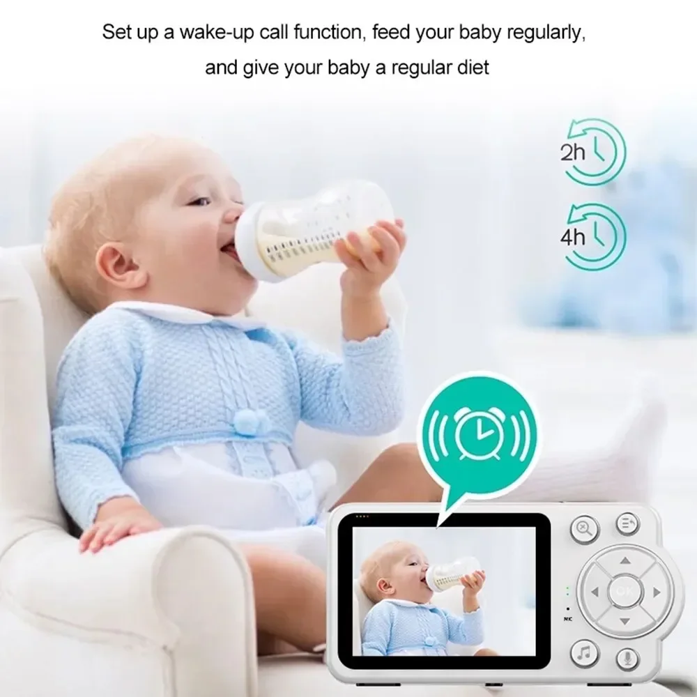 Babyphone vidéo sans fil, écran TFT 2.8 ", intérieur, audio bidirectionnel, vision nocturne, caméra intelligente, protection de sécurité