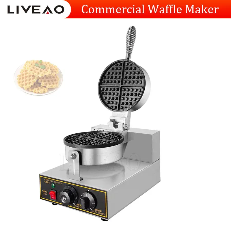 

Commercial Waffle Maker Electric Waffle Iron Nonstick Restaurant Flip Waffle Cones Maker Machine