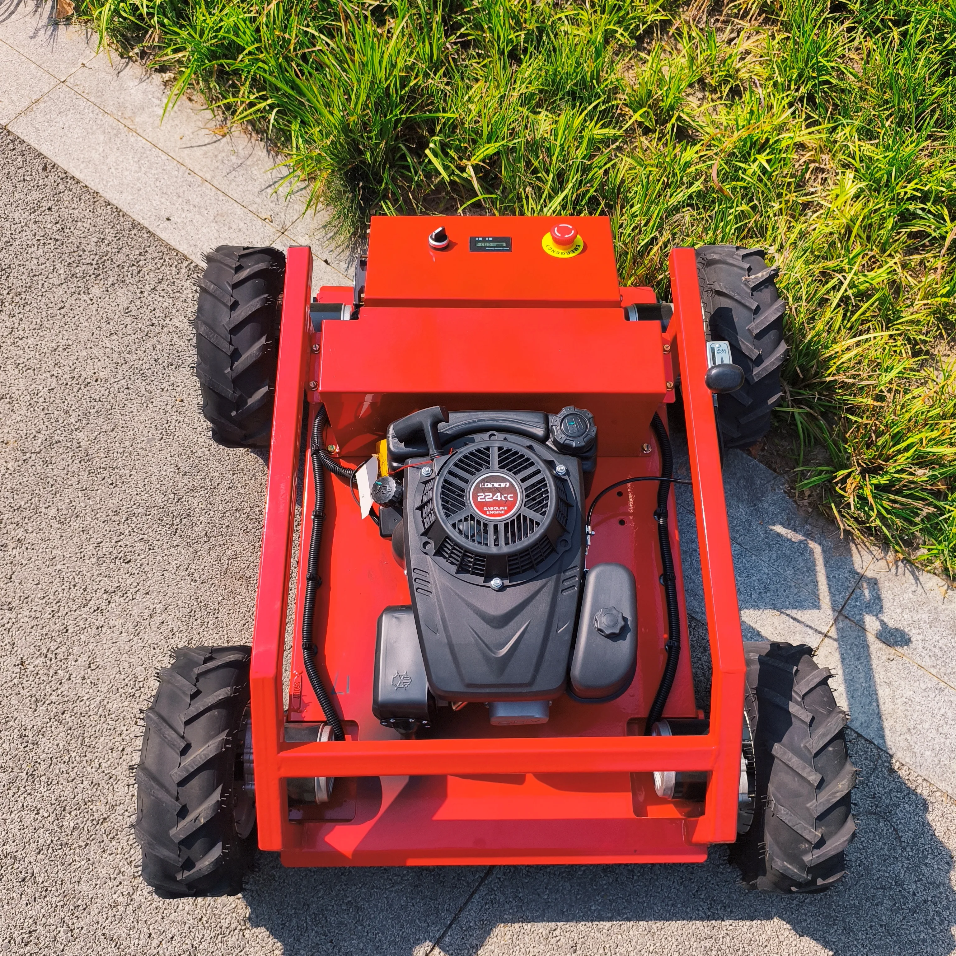 Durable Extended range hybrid remote control lawn mower Anti-Slip 1500 ㎡/h 500MM 5KM/H Customized deposit One-click start and st