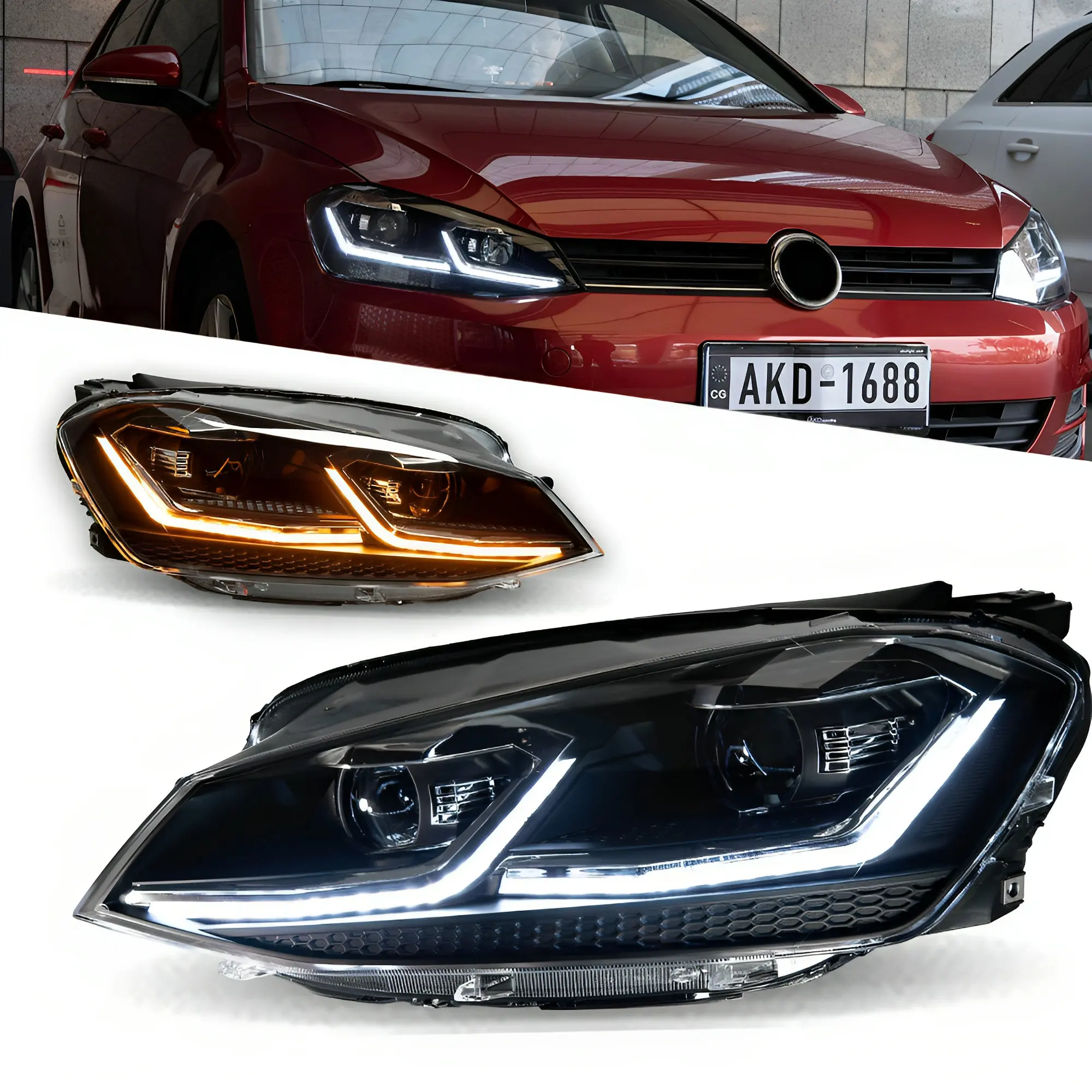 Reflektory do VW Golf 7 MK7 Gti LED 2013-2017 Golf 7 Reflektor samochodowy Stylizacja DRL Sygnał Projektor Soczewka Auto Akcesoria Przód
