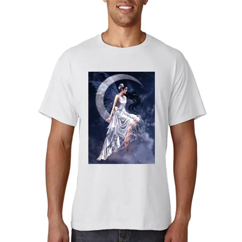 Title: Frost Moon nickel ations Ailes Robe Blanche Nuit T-Shirt Montagne Bleu Coton S-3Xl Respirant Y-Tee Shirt