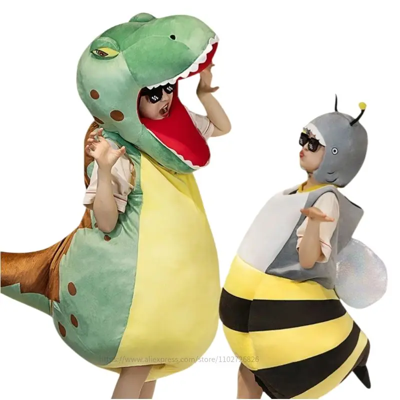 Funny Dinosaur Bee Suit Plush Toy Adult Kids Sleeping Bag Stuffed Soft Pillow Cushion Housewarming Creative Interesting Gift