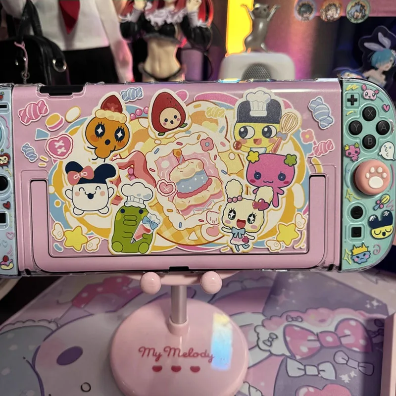 Tamagotchi Switch Oled Protective Case Cartoon Clear Split Cover Compatible With Switch2 Ns Gaming Console Protective Case