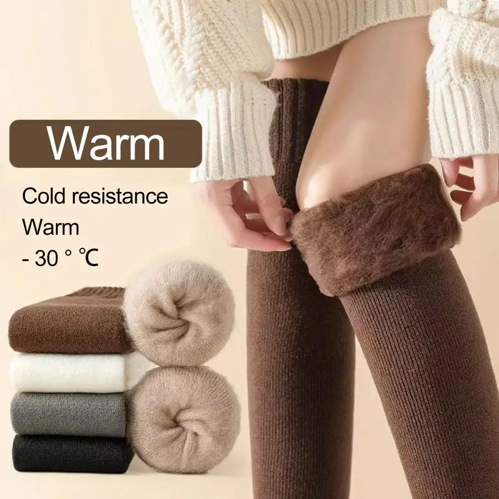 

Women Over Knee Leg Socks Long Stockings Girls Over-thigh High Tube Knitting Thermal Hosiery Female Winter Super Warm Wool Sock