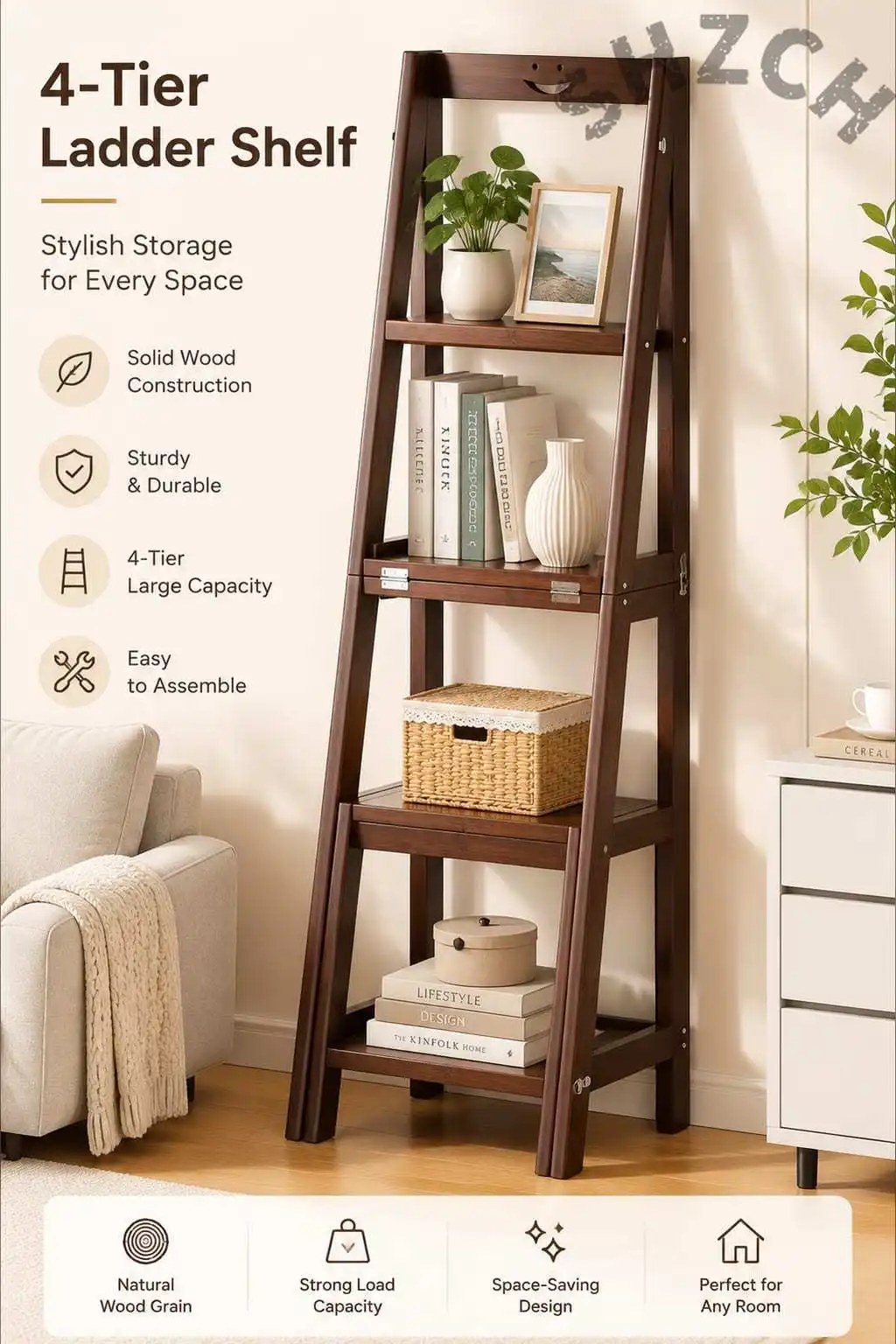 2-in-1 Folding Ladder Stool – Heavy-Duty Multi-Use Step Stool & Seat for Home, Garage, and Workshop