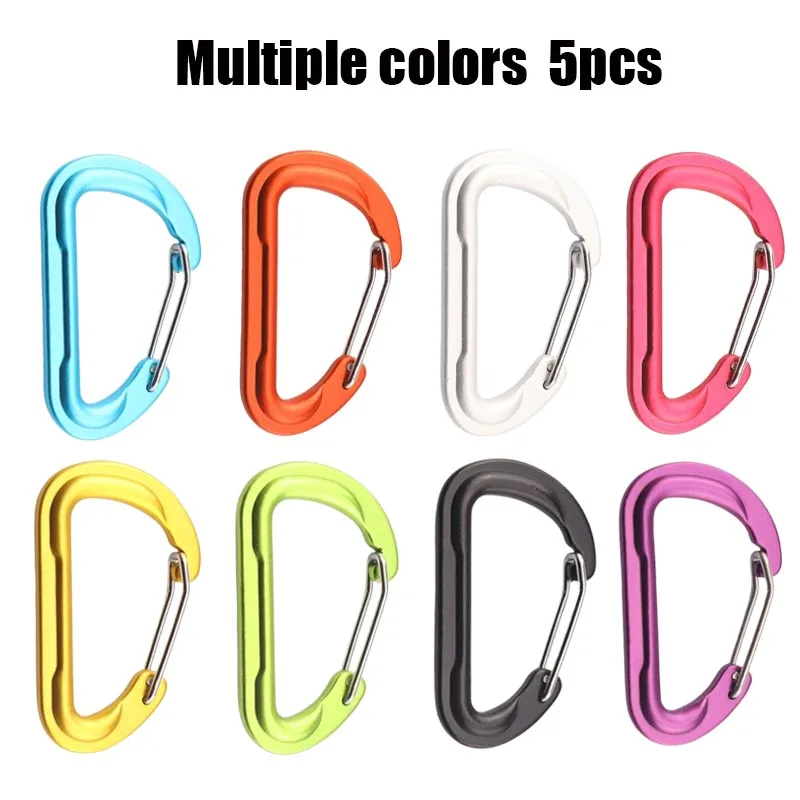 Aluminum Alloy Mountaineering Buckle Safety Lock Outdoor Climbing Carabiner D Shape Small Tools Travel Accessories Equipment