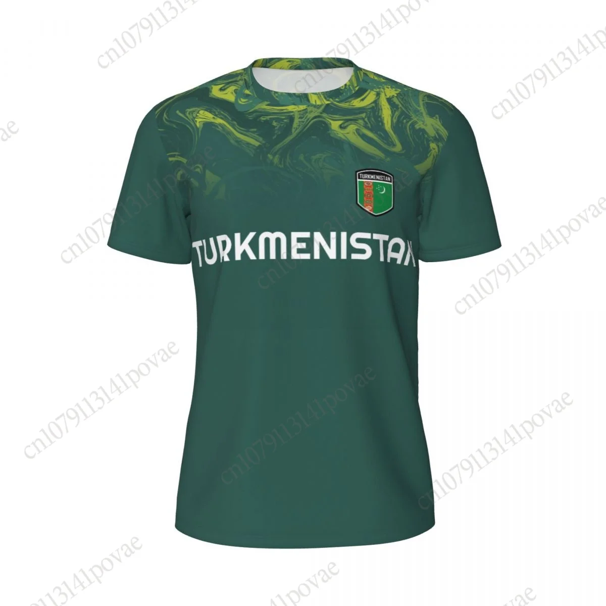 TURKMENISTAN Flag T-shirts Men Women Mesh Clothing Sports Breathable For Running Bike Tennis Fitness view 2
