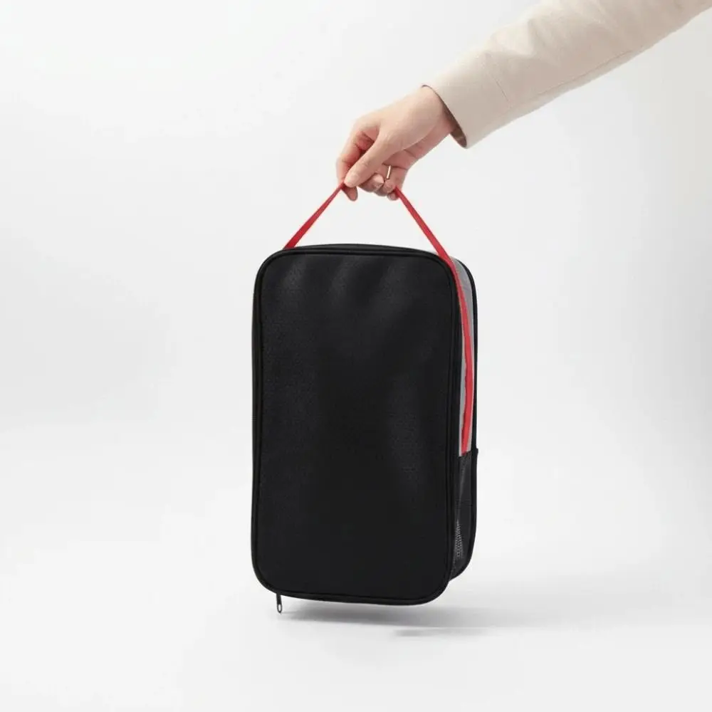 Polyester Shoes Portable Handbag Double-layer Pocket Mesh Breathable Sneakers Storage Bag Solid Color Dust-proof