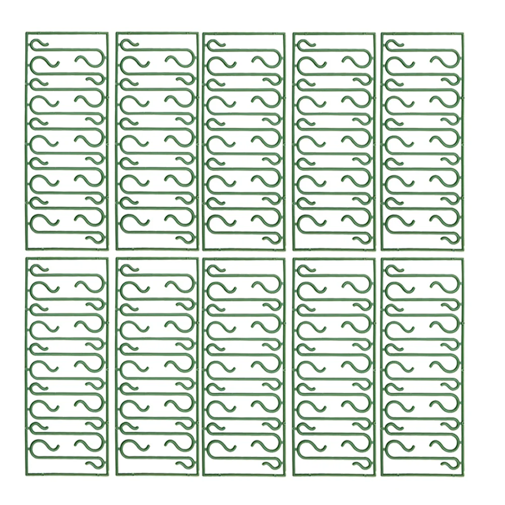 100개 크리스마스 트리 걸이용 고리 녹색 미니 장식 고리 S자형 플라스틱 장식 액세서리 크리스마스 장식품용