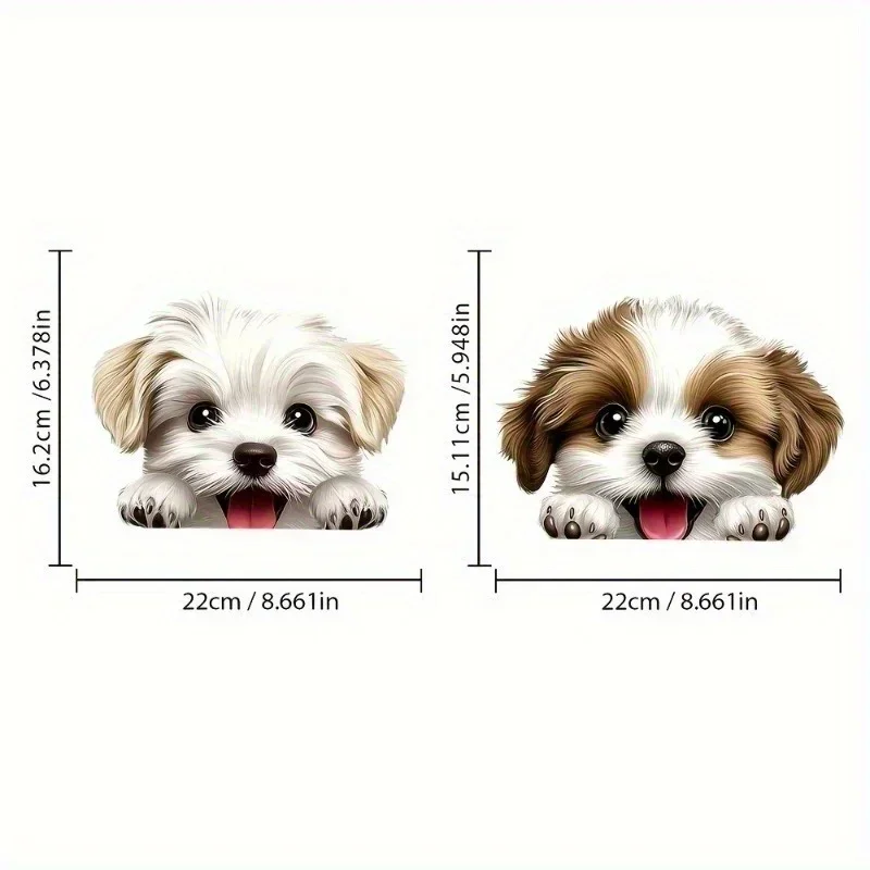 Double Sided Matte Cartoon Dog Vinyl Decal, Lovely Pet Sticker Fit Car Window Interior Exterior Auto Styling Ornament