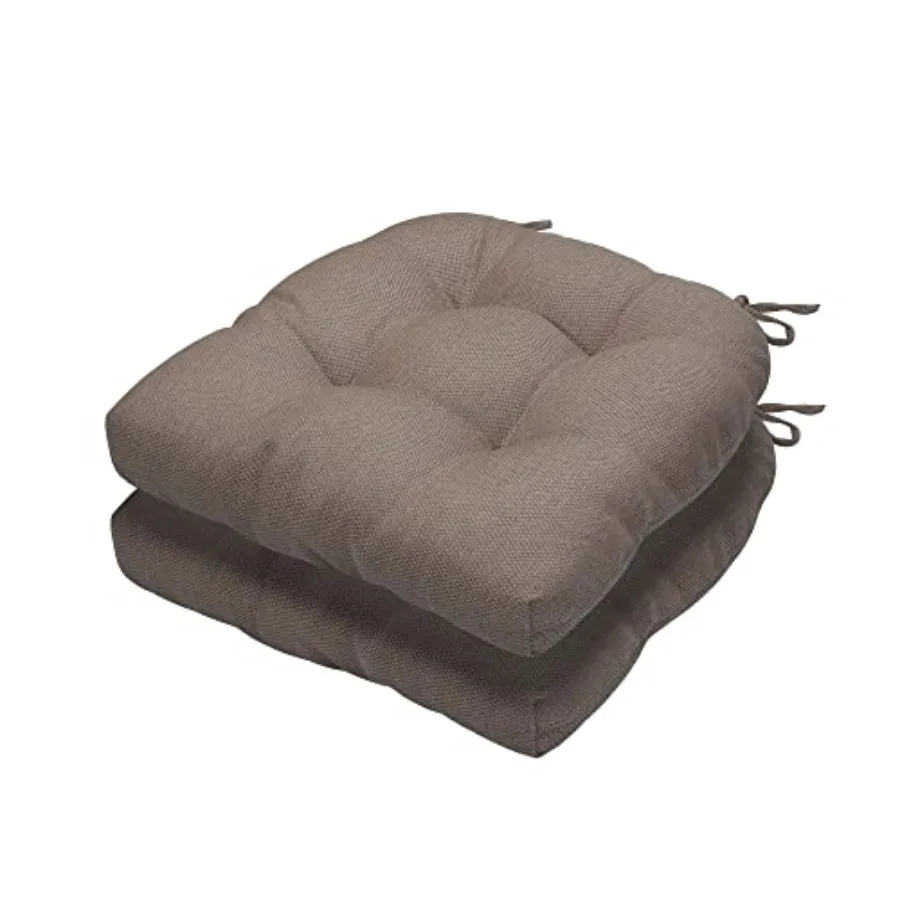 

19"x19" Tufted Seat Cushion 2 Pack, U-Shaped Patio Cushions with Ties, Outdoor/Indoor Chair Pads Waterproof for Dining Garden B