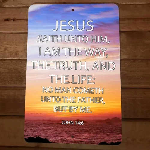 Panneau mural en métal avec verset biblique Jean 14:6 : Je suis la voie, la vérité, la vie