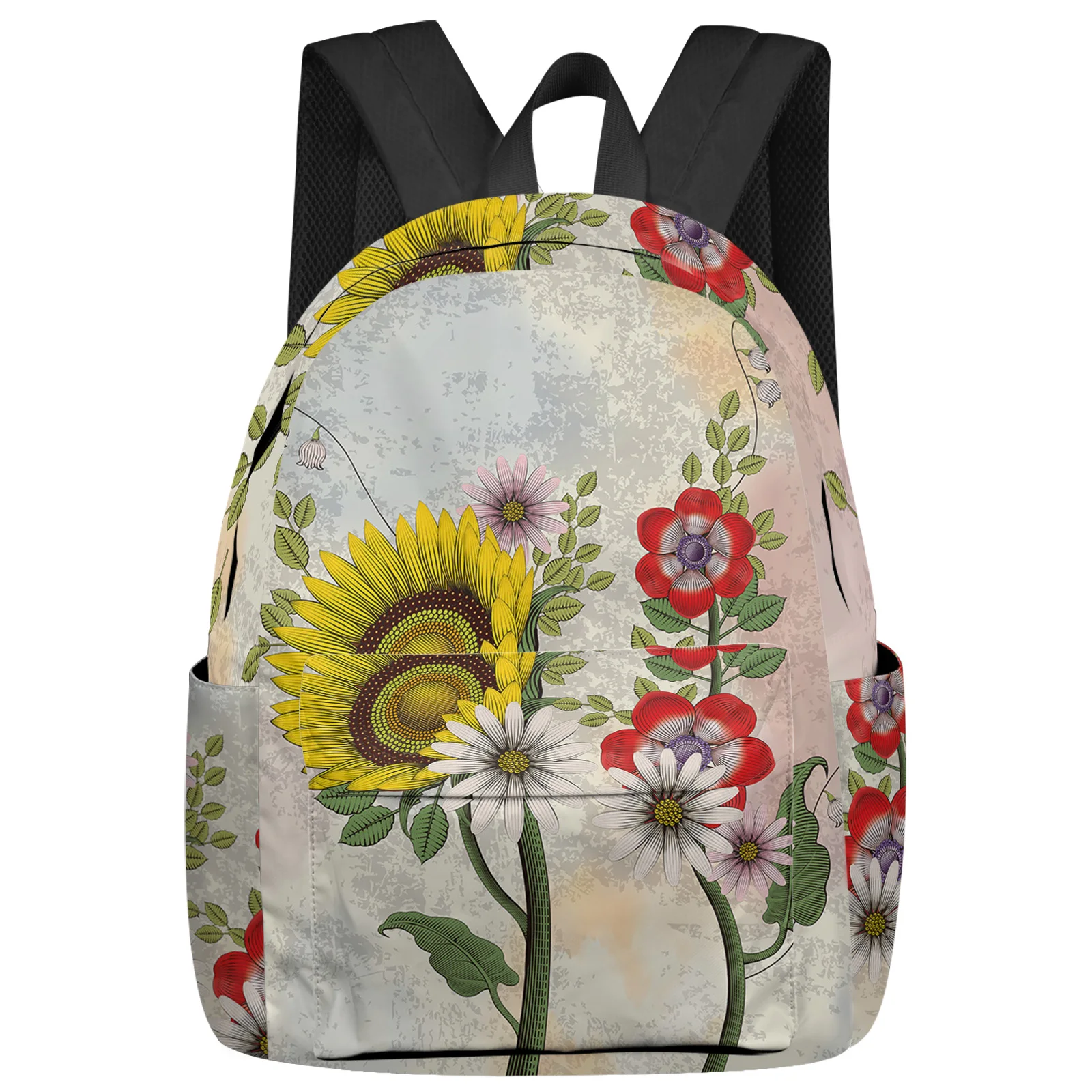 Gradual Sunflower Flower Leaf Plant Backpacks Student Casual Travel Large Handbags High Capacity Schoolbag Teenager Bookbag