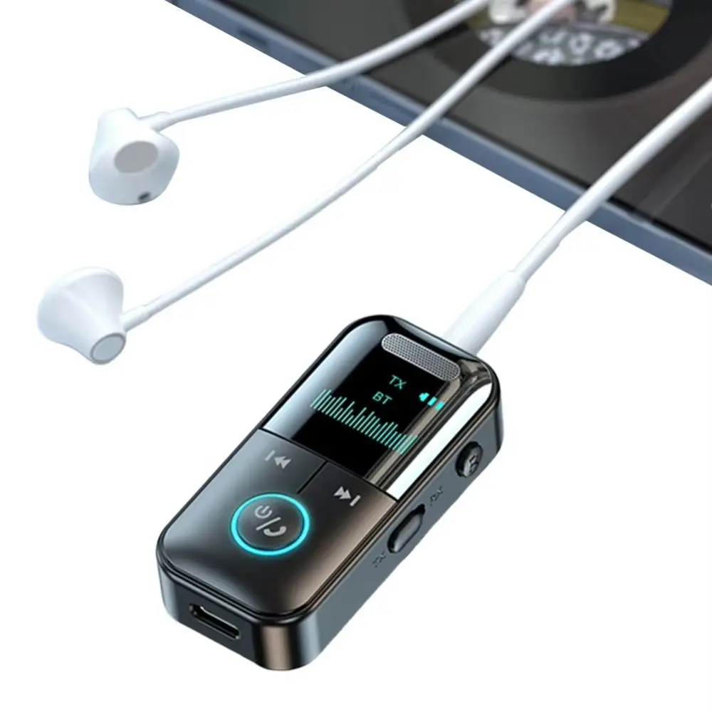 4 in 1 Bluetooth Audio Receiver Stereo Music LED Display Audio Receiver Transmitter Speaker 3.5MM AUX Wireless Adapter