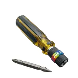 Versatile 6.35mm Dual-Head Screwdriver Set with Phillips & Slotted Tips Interchangeable Bits for Multifunctional Use