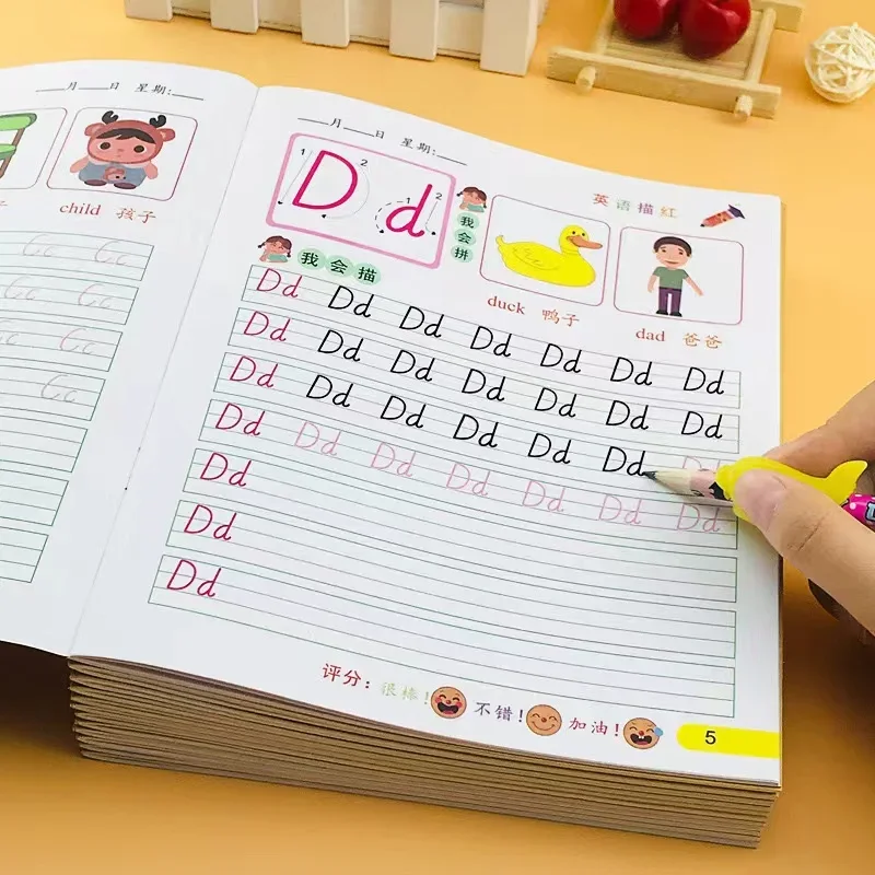 32 Pages d'apprentissage de l'écriture des chiffres de mathématiques de l'alphabet pour les enfants, exercices de maternelle, livres de pratique de calligraphie