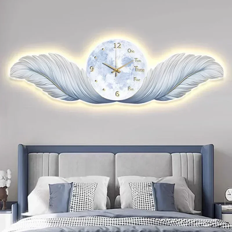 Living Room Wall Clocks Art Mural Luxury Led Modern Aesthetic Wall Watch Silent Creative Minimalist Pared Home Decoration