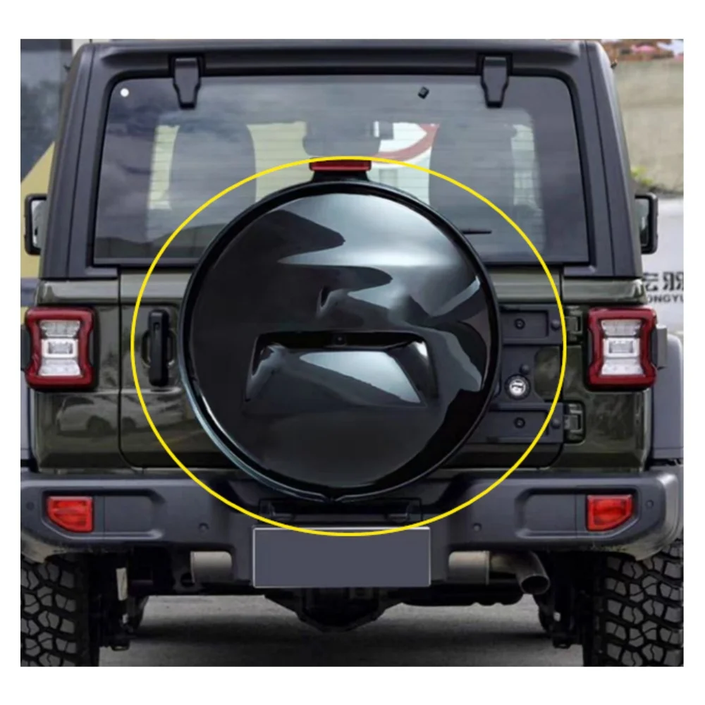 Black White ABS Spare Tire Cover With Hole For Jeep Wrangler JL 2018+ J9055