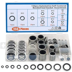 156 adet Bonded Seal Dowty yıkayıcı, otomotiv kendinden merkezli döküm mühür conta çeşitler, 10 metrik boyutları, çin'den M6 to M24