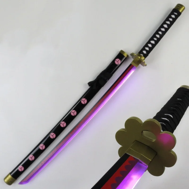 104cm Bright Roronoa Zoro Katana Luminou Sword Led Light Anime Zoro Cosplay Prop Real Size Japanese Katana Samurai Sabre Kid Toy