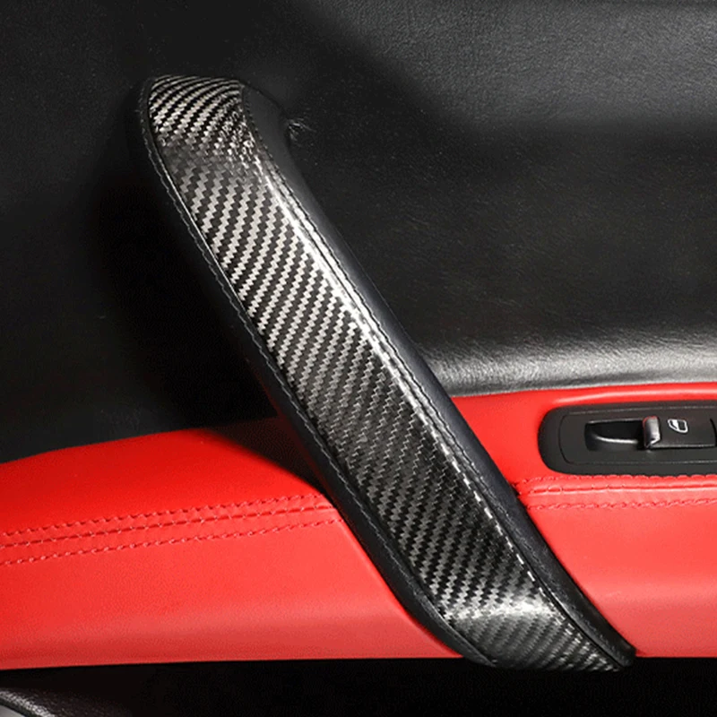 Left hand drive Dry Carbon fiber Inner door handrail panel Car accessories For Maserati Ghibli 14-22