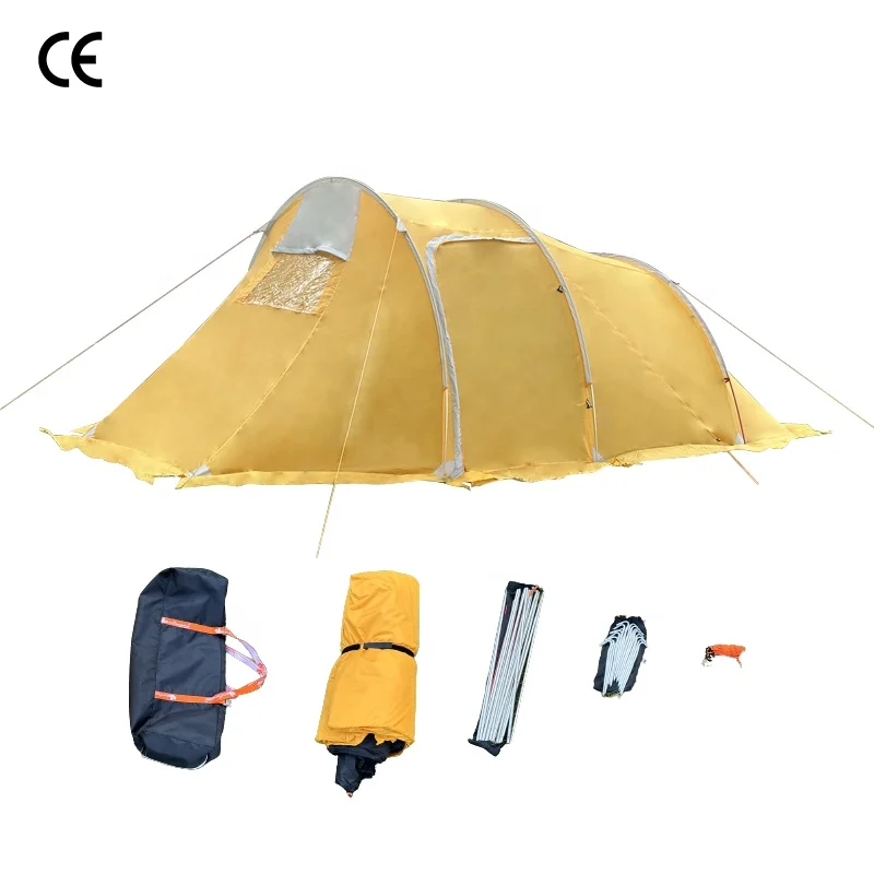 

Custom Yellow 4-Person Waterproof Outdoor Family Camping Tent One Bedroom Structure Factory Direct Supply