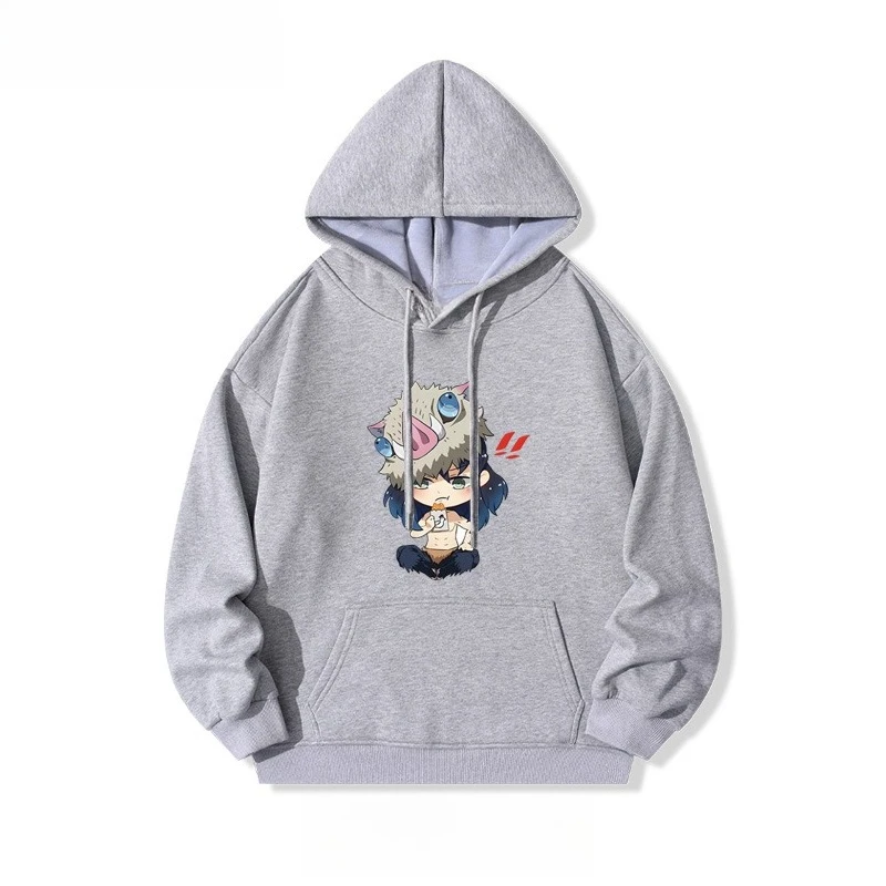 Ghost Destroyer Blade Mouth Ping Yizuke Printed Men's and Women's Autumn and Winter Hoodies Loose Large Size Warm Top