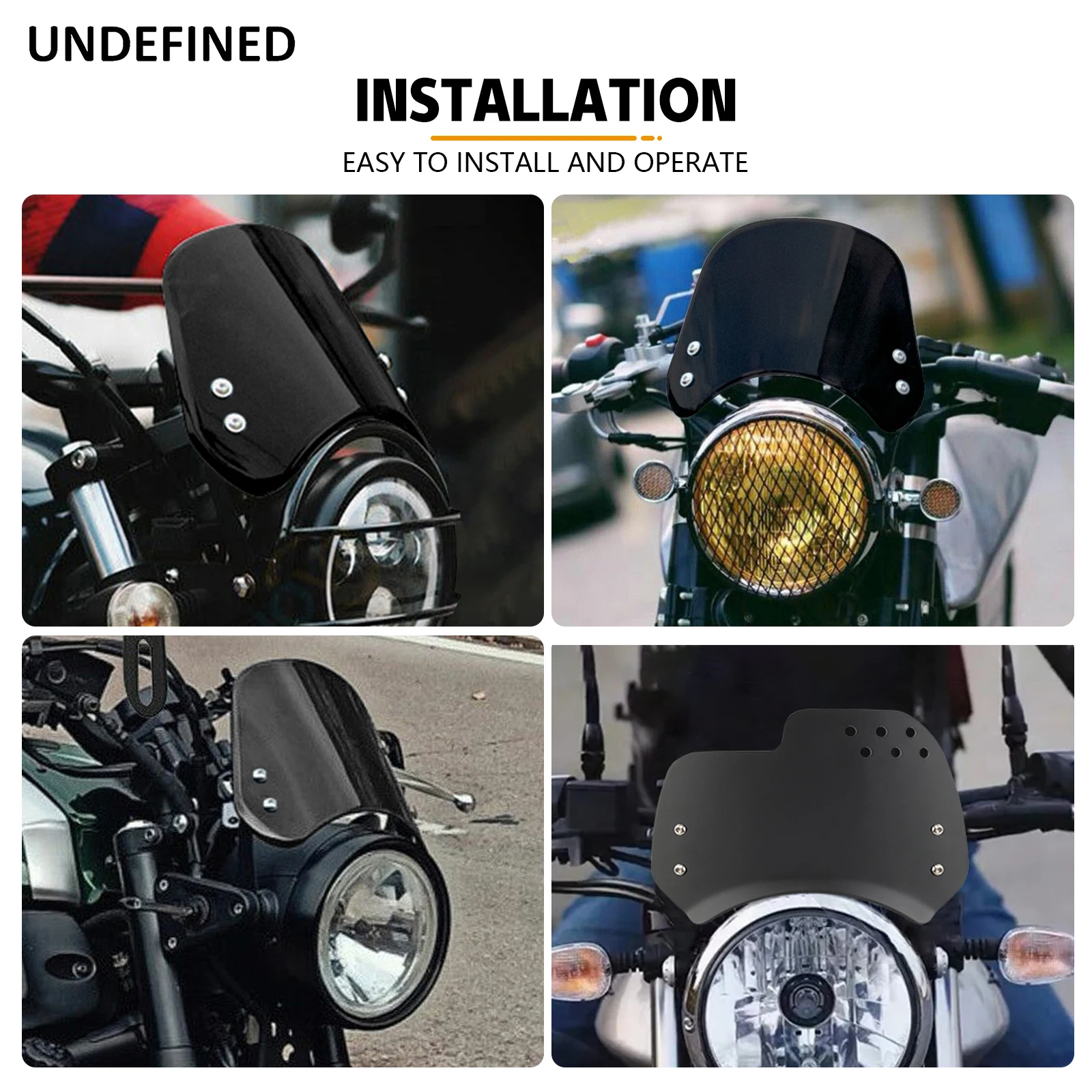 Universal Motorcycle Windshield Windscreen Wind Deflector Round Headlight For Husqvarna For Yamaha XSR For Royal Enfield Triumph