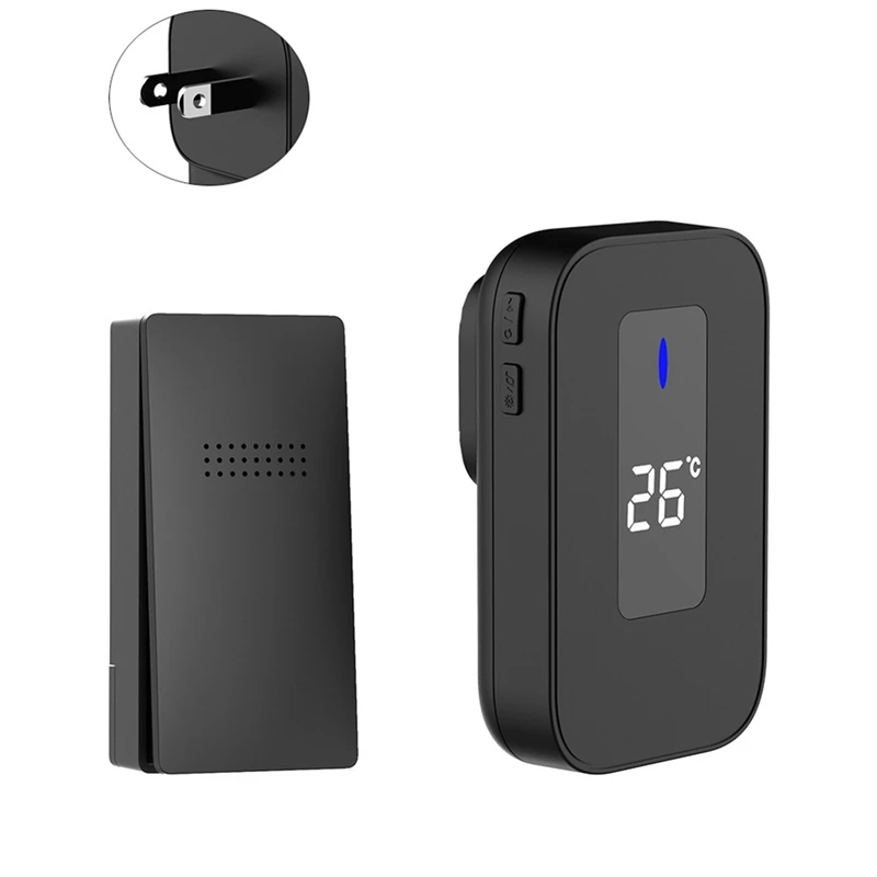 Wireless Doorbell Waterproof Self-Powered 38-Song Doorbell Set Home Outdoor Doorbell With Temperature Display