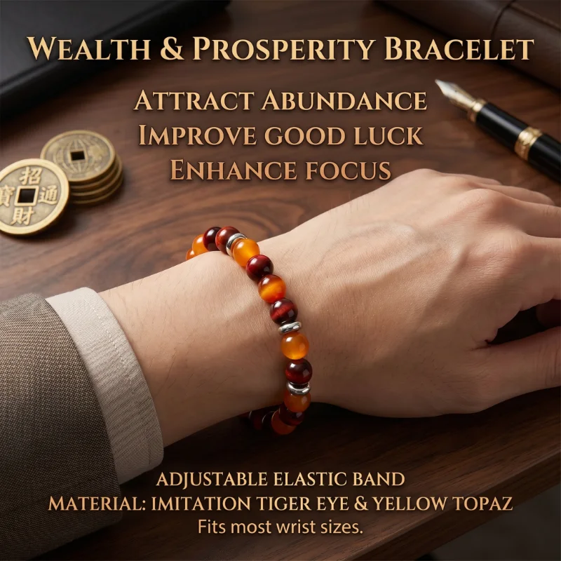 1/2/3 Pcs Trendy Natural Stone Beaded Bracelet for Men & Women Sport Fitness Wealth Money Attraction Adjustable Bead Bracelets