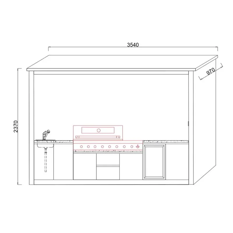 Portable Outdoor Independent Modern Outdoor Gas BBQ Grill Kitchens for Backyard Cooking Kitchen Outdoor Customized