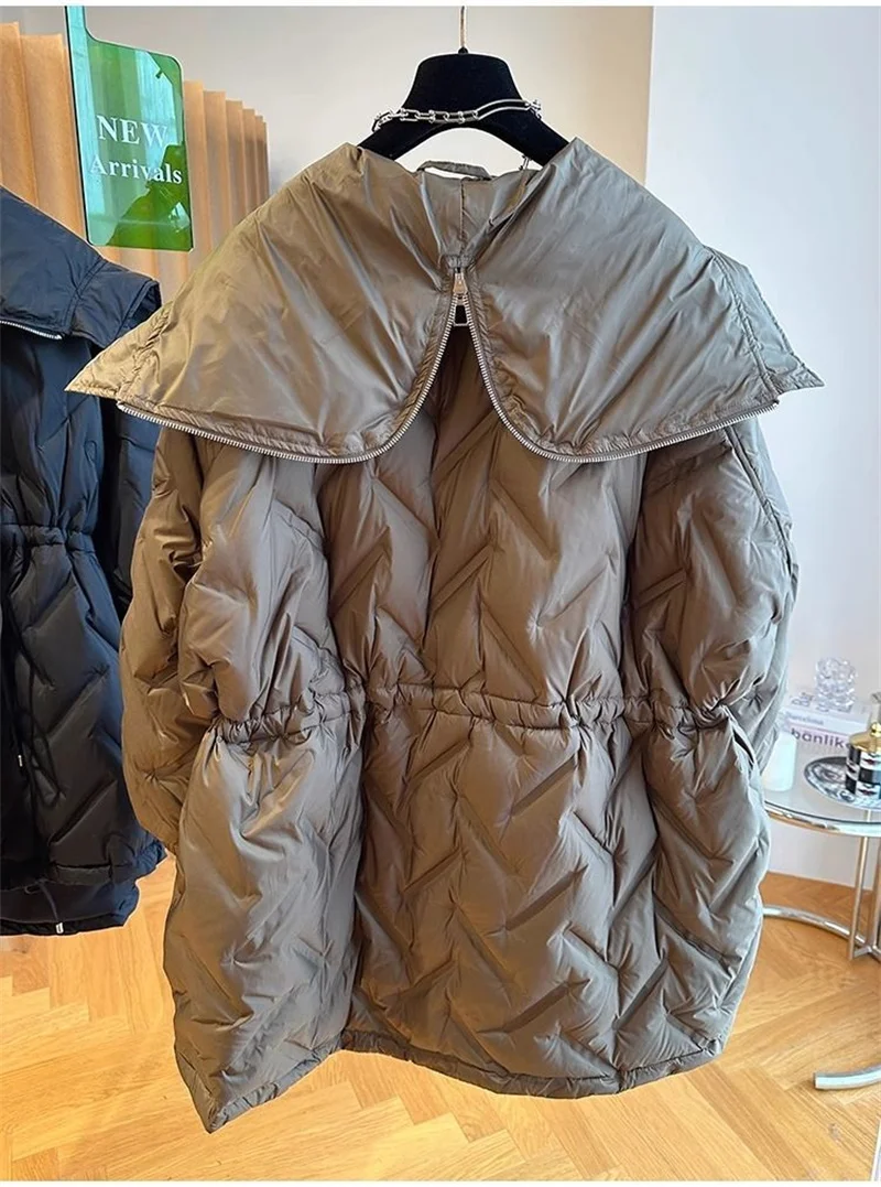 Winter Damesjack 2024 Nieuwe Koreaanse Mode Witte Eendendendons Jassen Parka \'S Warme Pufferjas Losse Damessneeuwkleding