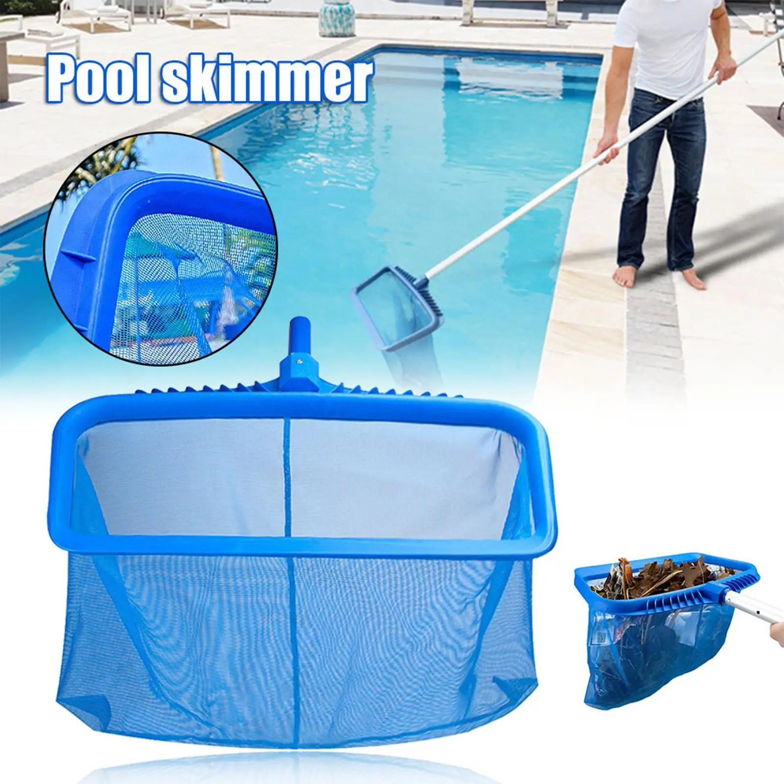 

Lightweight Leaf Skimmer Fine Mesh Net Deep Bag Swimming Pool Pond Tub Effectvie Cleaning Tool Spa Cleaner Supplies