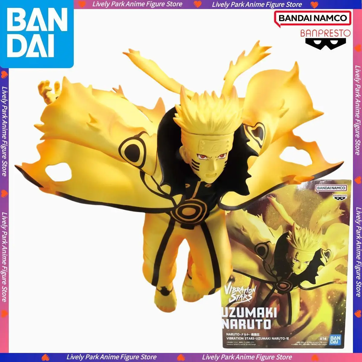 BANDAI Original NARUTO VIBRATION étoiles UZUMAKI NARUTO PVC Anime jouet figurines enfants poupée bureau ornement cadeau de noël