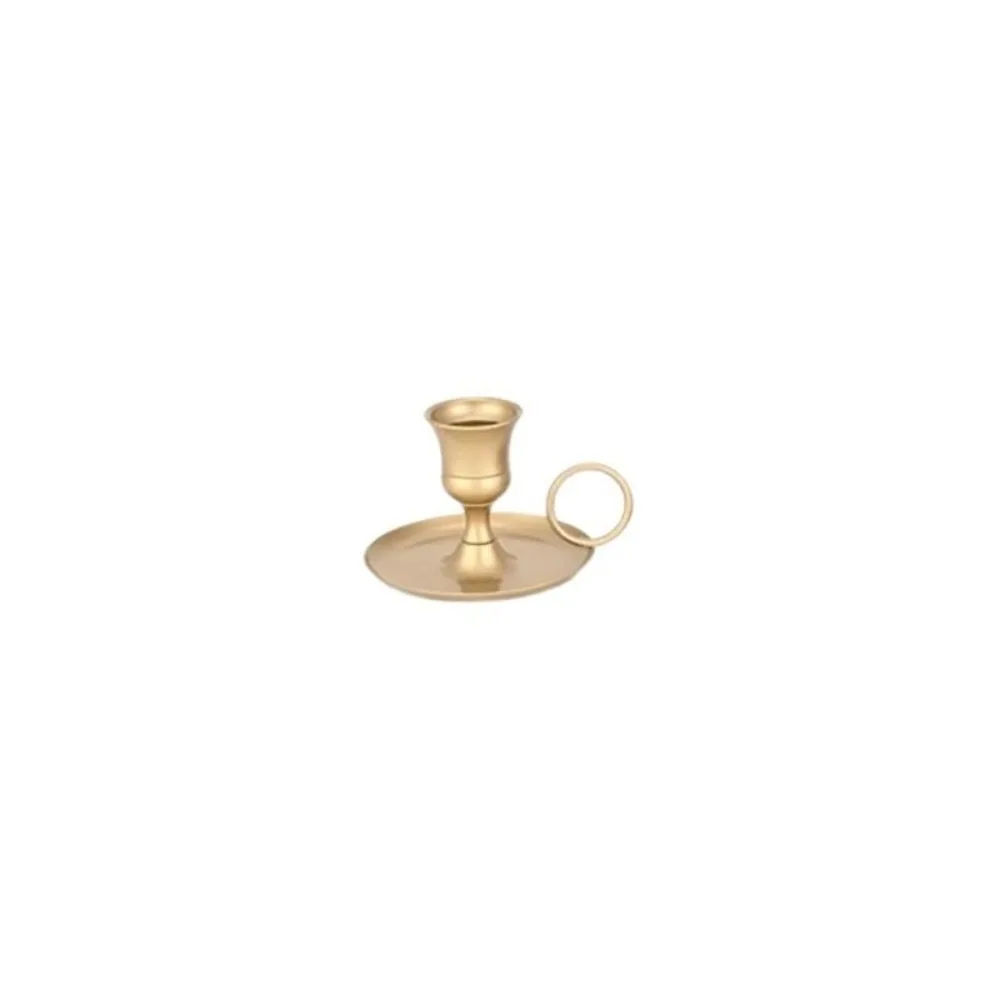 Retro Metal Candle Holder European Style Centerpiece Dining Table Candlestick with Handle Candle Cup Desktop Adornment