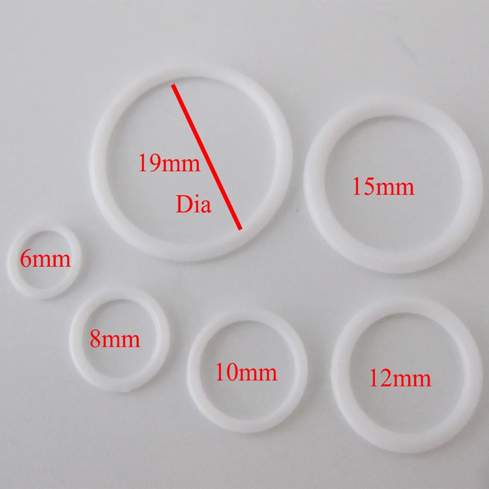 NBNNAL 50Pcs Clear/White/Black Multi-sizes O Rings Bra Belt Adjustable Buckles Plastic Sewing Accessories