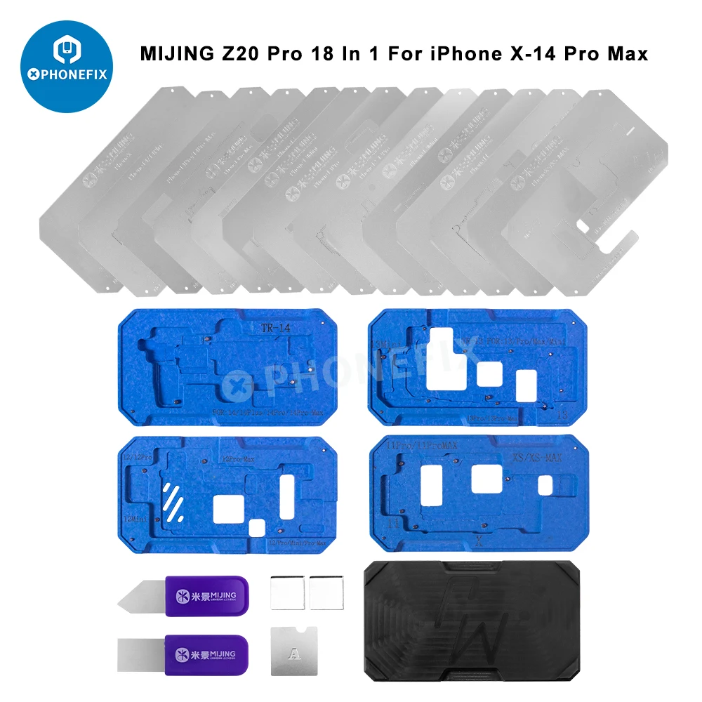 MiJing Z20 Pro BGA Reballing Fixture For iPhone X/11/11P/12/12P/12PM/13/14/15/16 Pro Max Motherboard Positioning Welding Repair