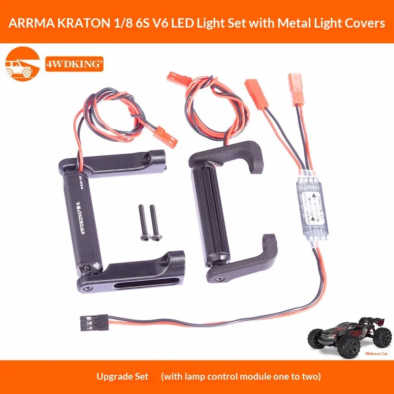 ARRMA Kraton 6S Light Kit LED Headlights Taillights Metal Housing for 1/8 RC Truck Upgrade Parts Accessories Offroad