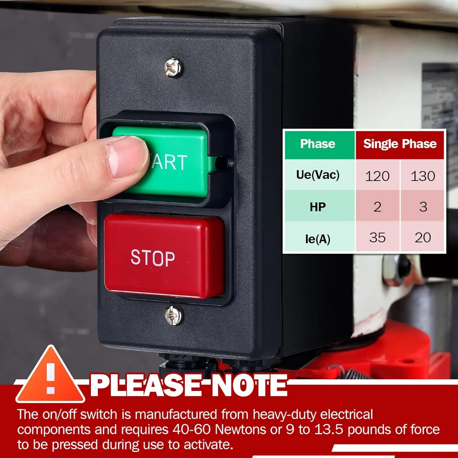 

Оборудование безопасности Выключатель питания 120 В Переключатель 2 л.с. Механическая розетка выключателя безопасности Совместимость с однофазной системой