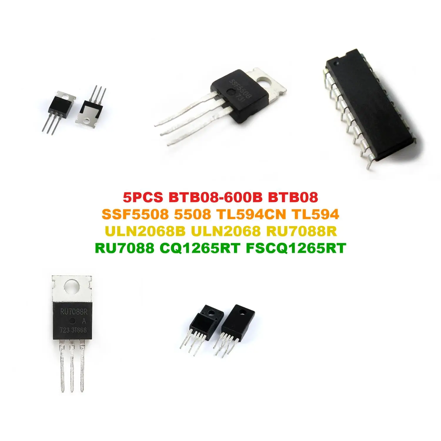 BTB08-600B BTB08 SSF5508 5508 TL594CN TL594 ULN2068B ULN2068 RU7088R RU7088 CQ1265RT FSCQ1265RT