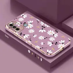 Etui na stokrotki do telefonu Motorola Moto G60 G53 G52 G50 G42 G30 G20 G22 G52 E20 E7 Plus G9 Play G8 osłona zasilania