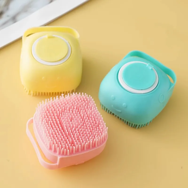 Pet Bath Brush Silicone Bath Massage Dachshund Brush Body Cleaning Multi-function Bottle Can Filled Shower Gel Dog Bath Brush