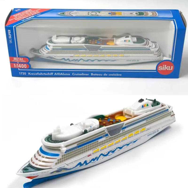 Литье под давлением, масштаб 1:1400, Siku 1720, AIDAprima, лодка, сплавы и пластик, модель круизного корабля, статическая коллекция, украшенная праздничная игрушка