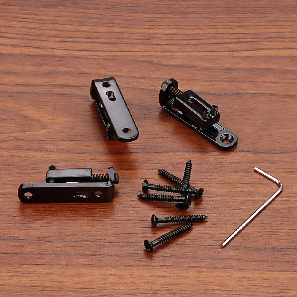 

3 Pcs Set Black Electric Bridge Replacement Metal Electric Guitar Saddle Replacement Repair Accessories Guitar Tailpiece