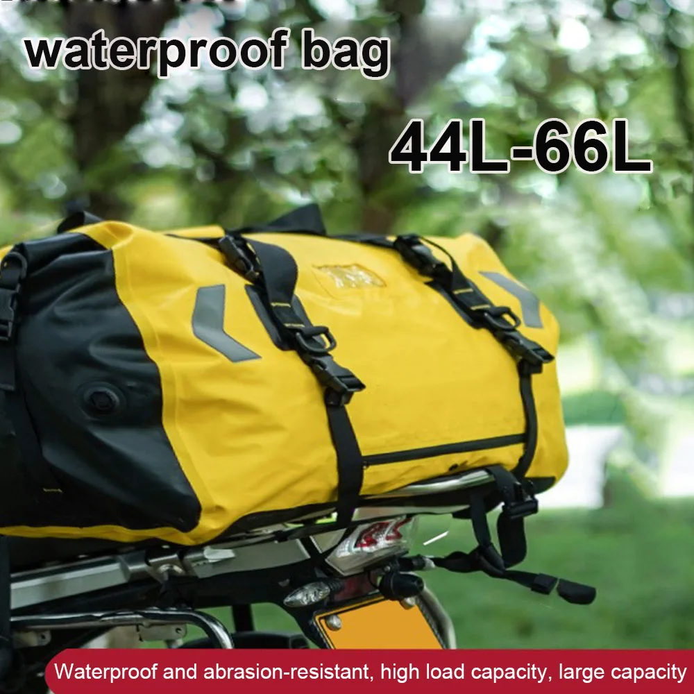 Motorcycle Waterproof Tail Bag Travel Outdoor Dry Luggage Roll Pack Bag 40/66 Motorbike Luggage Backpack Motorcycle Seat Bag